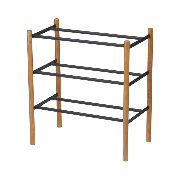 Yamazaki Home Expandable 3 Tiered Space Saving Shoe Rack Steel